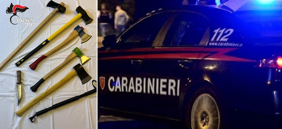 Minaccia i carabinieri con un'ascia, sperona la loro auto e si dà alla fuga per poi asserragliarsi in casa